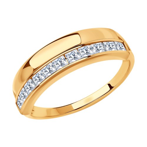 Кольцо, золото, фианит, 018567
